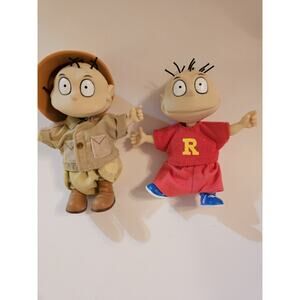 Two Tommy Pickles Nickelodeon Rugrats Mattel 4-in Dolls Safari & Red Sweats...